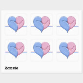 Zwei Dosen ein Heart Square Sticker (Blatt)