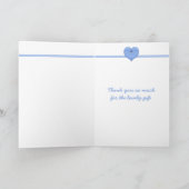 Zwei Doves Herz-Blau Babydusche Danke Karte (Innenseite)