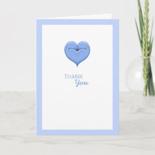 Zwei Doves Herz-Blau Babydusche Danke Karte
