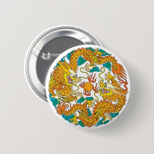 Zwei Drachen Button (Vorne & Hinten)