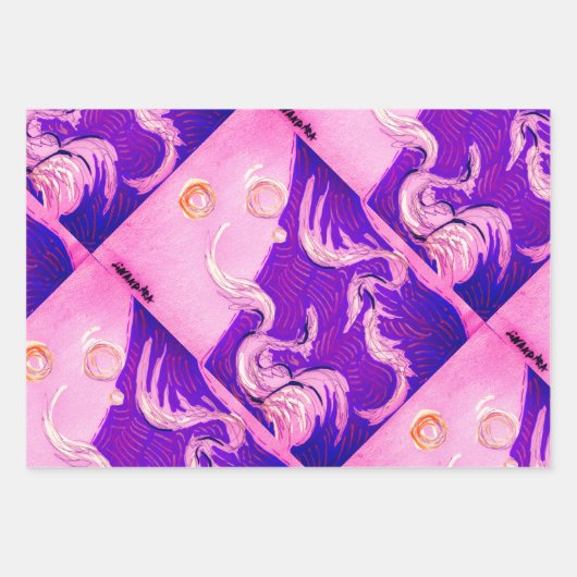 Zwei Drachen, drei Sonnen Geschenkpapier Set (Vorderseite 2)