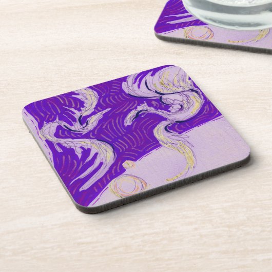 Zwei Drachen, drei Sonnen Getränkeuntersetzer (Linke Seite)