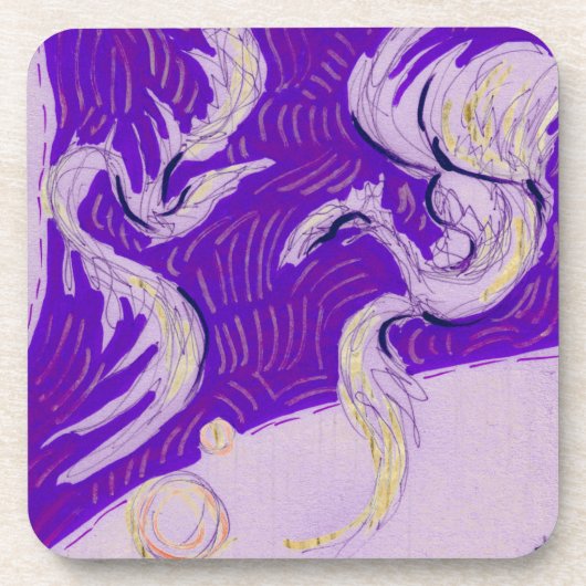 Zwei Drachen, drei Sonnen Getränkeuntersetzer (Vorderseite)