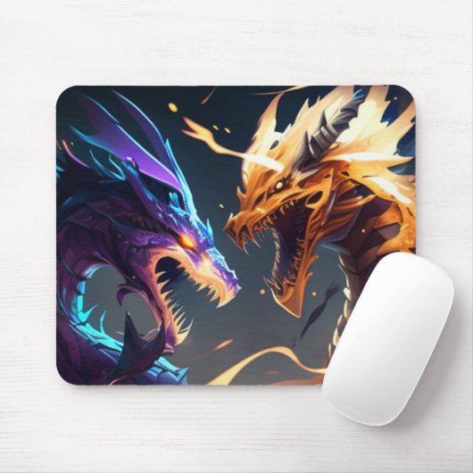 Zwei Drachen in der Schlacht Mousepad (Mit Mouse)