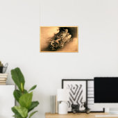 Zwei Drachen in Wolken (1885) von Kanō Hōgai Poster (Heimbüro)