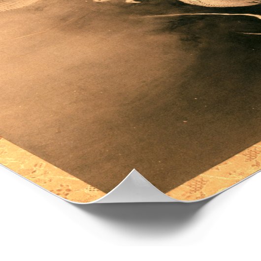 Zwei Drachen in Wolken (1885) von Kanō Hōgai Poster (Ecke)