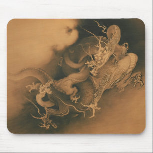 Zwei Drachen in Wolken Vintage Mousepad