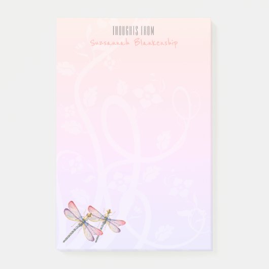 Zwei Drachenfliegen über Personalisierten Pastelle Post-it Klebezettel (Vorderseite)