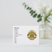 ZWEI DRAGONS / GOLD ZELLTIKKNOTEN Lila Visitenkarte (Stehend Vorderseite)