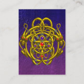 ZWEI DRAGONS / GOLD ZELLTIKKNOTEN Lila Visitenkarte (Rückseite)