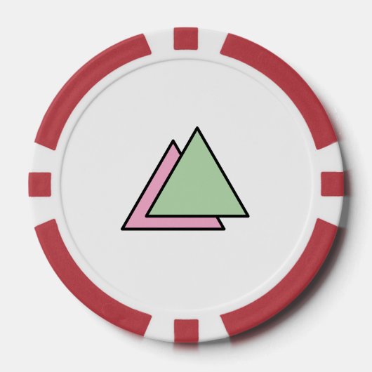 Zwei Dreieck-Kette Pokerchips (Vorderseite)