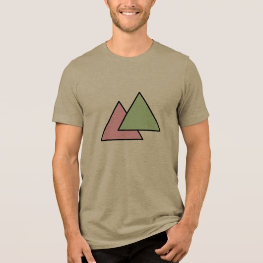 Zwei Dreieck-Kette Tri-Blend Shirt (Vorderseite)