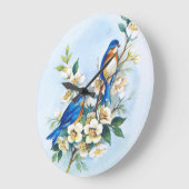 Zwei Drosseln Große Wanduhr (Winkel)