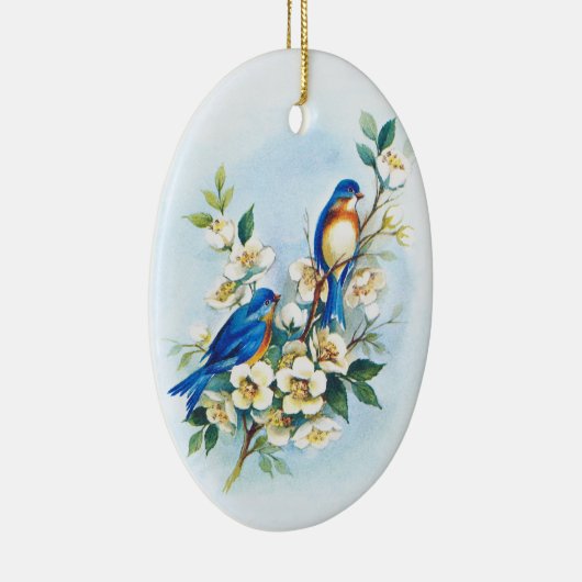 Zwei Drosseln Keramik Ornament (Rechts)