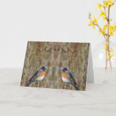 "Zwei Drosseln mit Engel " Karte (Gelbe Blume)