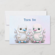 Zwei Ducks floral Danke Karte