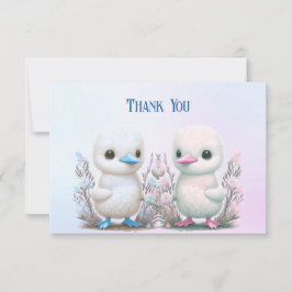 Zwei Ducks floral Danke Karte