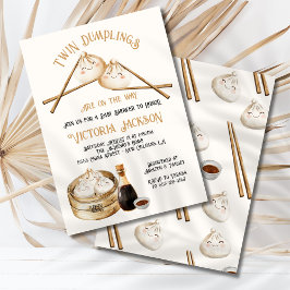 Zwei Dumplings Dim Sum Gender Neutral Baby Dusche Einladung