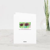 ZWEI DUNKELROTE WEIN-FARBIGE DAHLIEN KARTE (Rückseite)