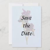Zwei dunkle Lila Iren Save the Date (Rückseite)