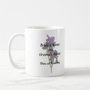 Zwei dunkle lila Schwertlilien Hochzeitsprodukte Kaffeetasse