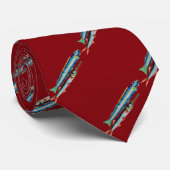 Zwei dünnes Fisch-Rot Krawatte (Gerollt)