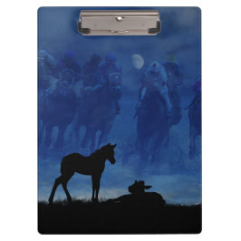 Zwei durchdachte Racehorse Foals Clipboard Klemmbrett