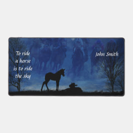 Zwei durchdachte Racehorse Foals Desk Mat Schreibtischunterlage