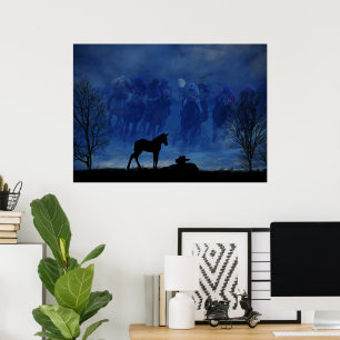 Zwei durchdachte Racehorse Foals Poster