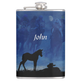 Zwei durchgekrönte Racehorse Foals Drink Flask Flachmann