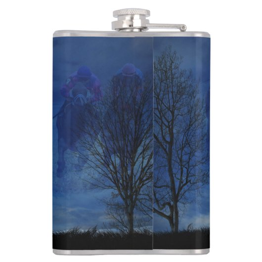 Zwei durchgekrönte Racehorse Foals Drink Flask Flachmann (Rückseite)