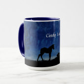 Zwei durchgekrönte Racehorse Foals Tasse (Vorderseite Links)