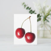 zwei echte Kirschen Postkarte (Stehend Vorderseite)