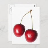 zwei echte Kirschen Postkarte (Vorne/Hinten)