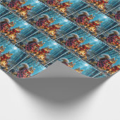 Zwei Eichhörnchen genießen ein Herbstfeuer Geschenkpapier (Ecke)