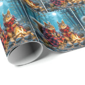 Zwei Eichhörnchen genießen ein Herbstfeuer Geschenkpapier (Rolleneckpunkt)