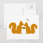 Zwei Eichhörnchen in Liebe Postkarte (Vorne/Hinten)