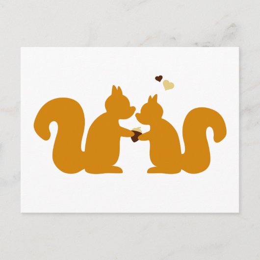 Zwei Eichhörnchen in Liebe Postkarte (Vorderseite)