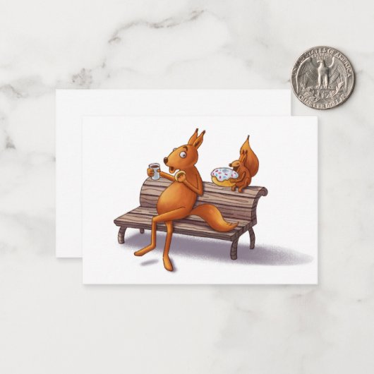 Zwei Eichhörnchen Mitteilungskarte (Vorderseite/Rückseite Beispiel)