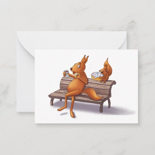 Zwei Eichhörnchen Mitteilungskarte (Vorderseite)