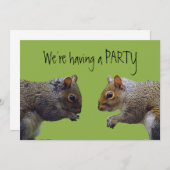 Zwei Eichhörnchen-Party Einladung (Vorne/Hinten)