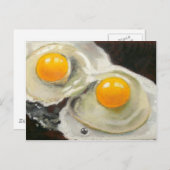 ZWEI EIER-REALISMESSKARTWERK POSTKARTE (Vorne/Hinten)
