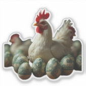 Zwei Eier über leicht Aufkleber (Vorderseite)