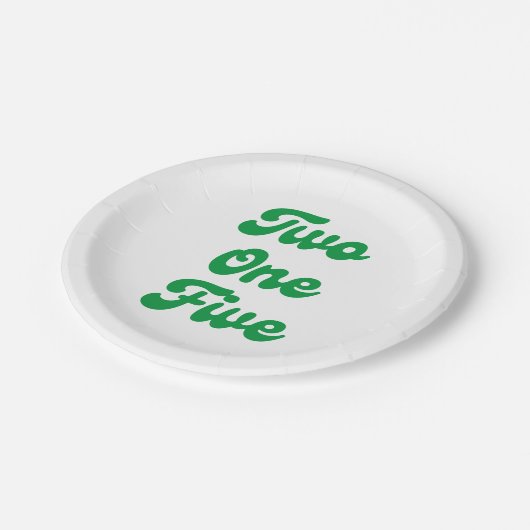 Zwei einfünf Philadelphia-Bereichscodes Pappteller (Schrägansicht)