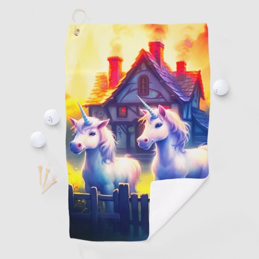 Zwei Einhörner Golfhandtuch (Insitu)