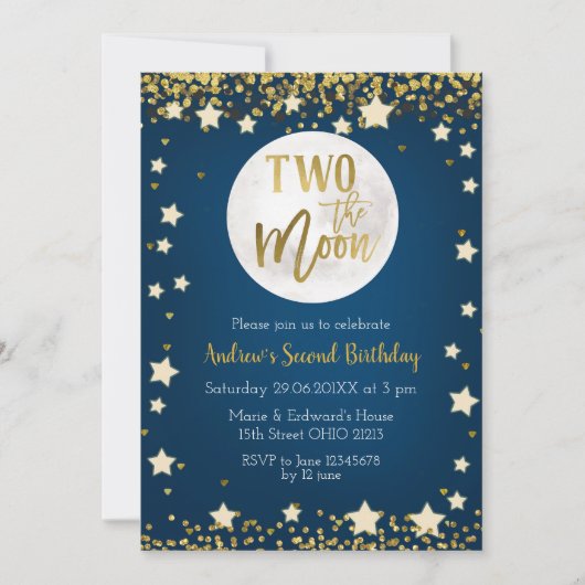 Zwei Einladungen der Mondnacht, 2. Geburtstag (Vorderseite)