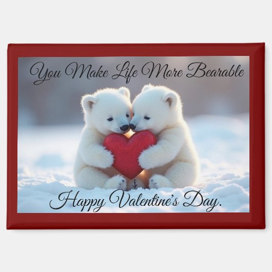 Zwei Eisbärjungen Valentinsmagnet Magnet (Vorderseite)