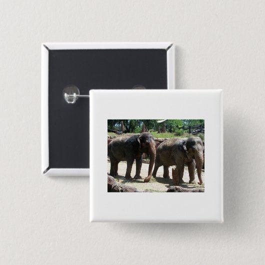 Zwei Elefanten Button (Vorne & Hinten)