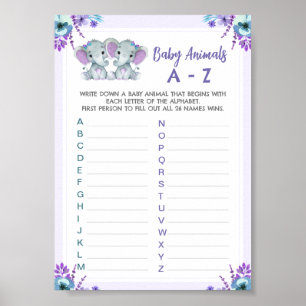 Zwei Elefanten für das Baby Animal Game Duwer Poster