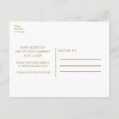 Zwei Elefanten-Gold-Hochzeit im Herbst Save the Da Ankündigungspostkarte (Rückseite)